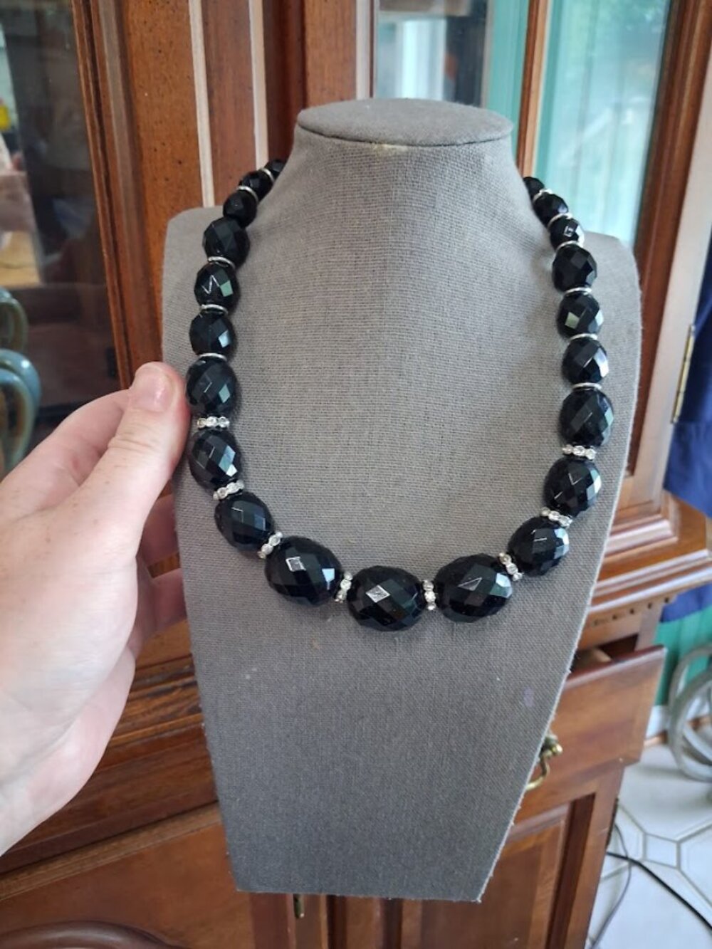 Black beaded necklace
